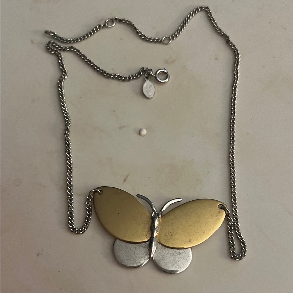 Butterfly Pendant Necklace in Gold and Silver - Women Jewelry
